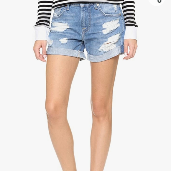 7 For All Mankind Pants - 7 For All Mankind Relaxed Mid Roll Shorts